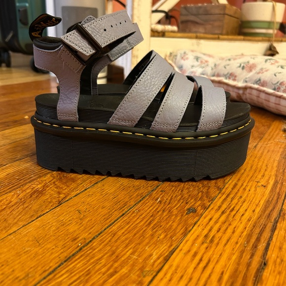 Dr. Martens Shoes - Dr. Martens Gray Platform Sandals